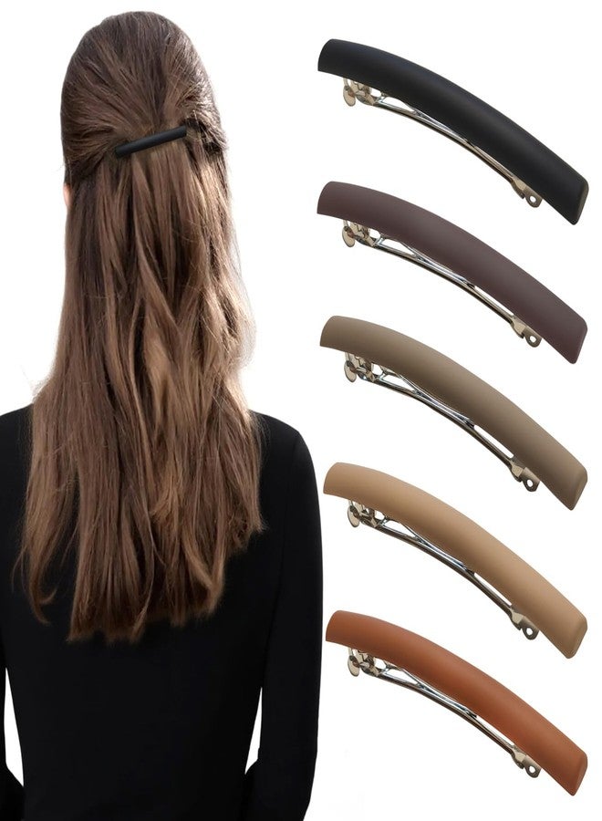 Markuii Slim French Hair Barrettes for Women No Slip Half Up Small Hair Barrette Clips Elegant Styling for Thin, Short or Fine Hair, 5 Pack - Image 1